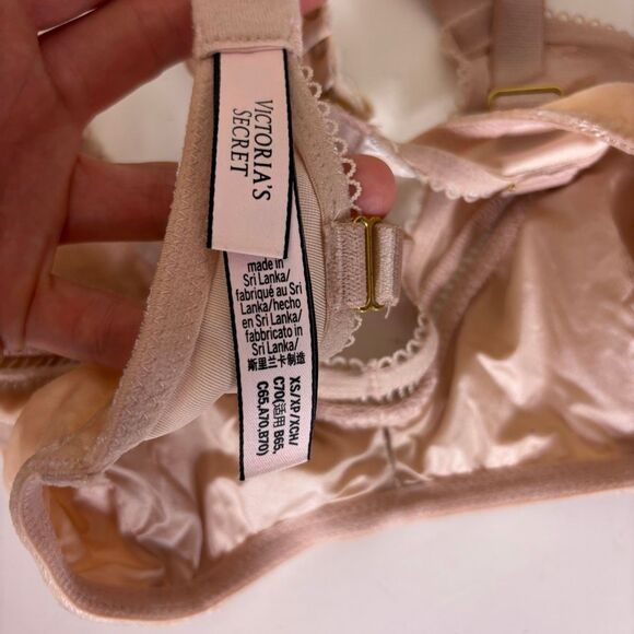 Victoria's Secret Tan Velvet with Lace Bralette Bra XS - Picture 5 of 6